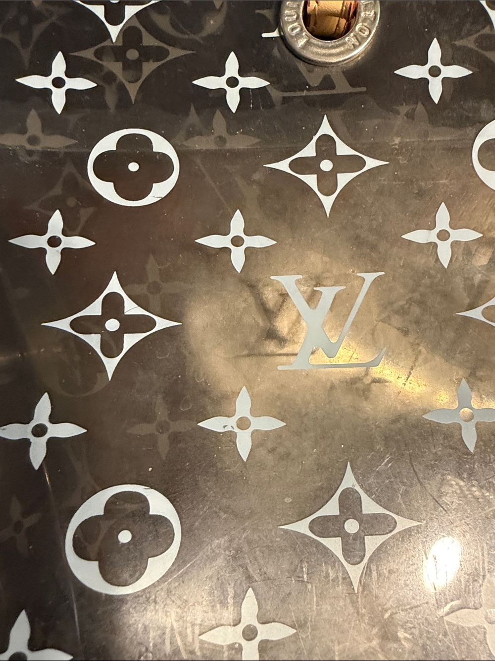 Louis Vuitton Transparent Monogram Tote with Tan Leather Straps - Picture 8 of 8